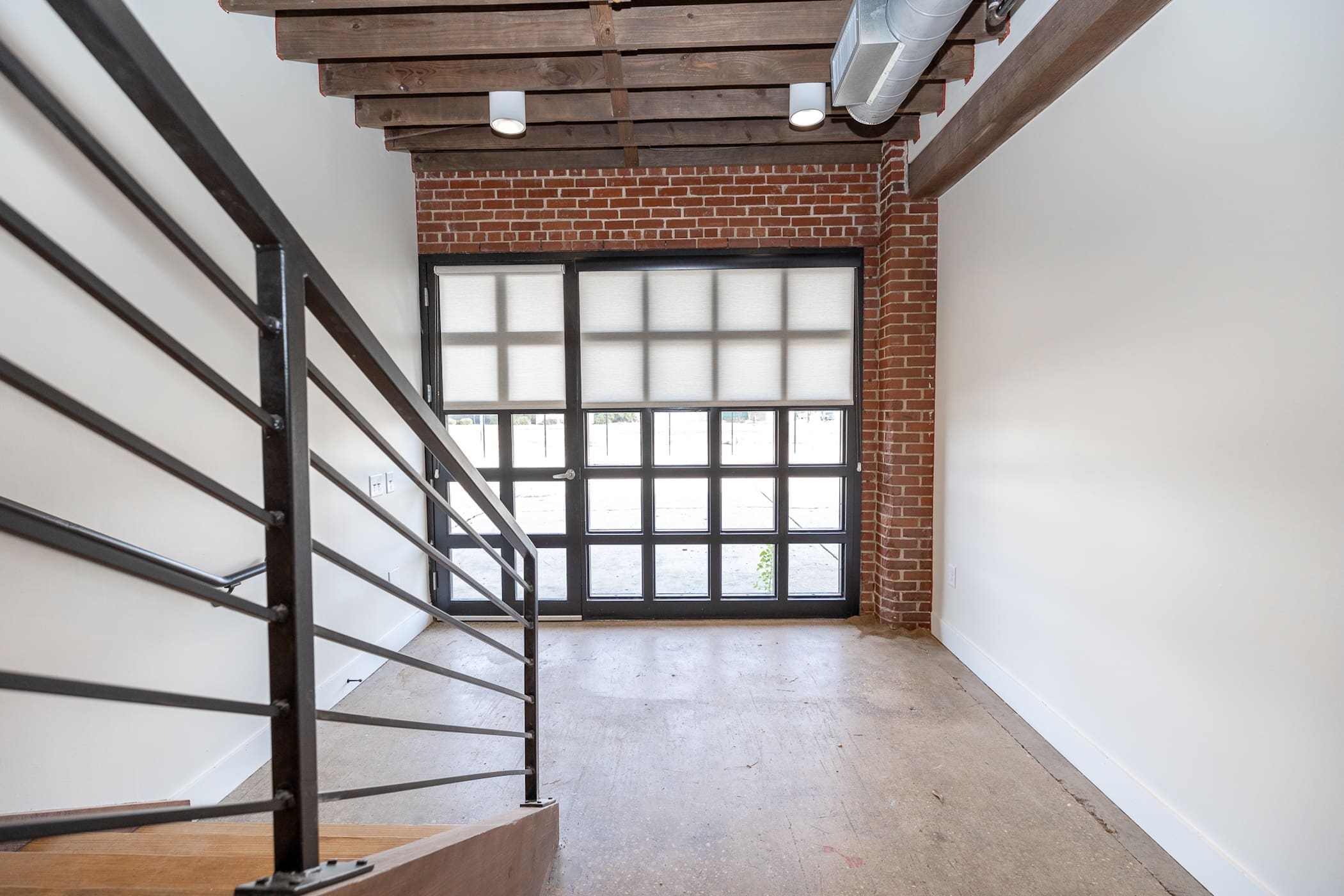 View of door/window unit from the interior of a completed unit.