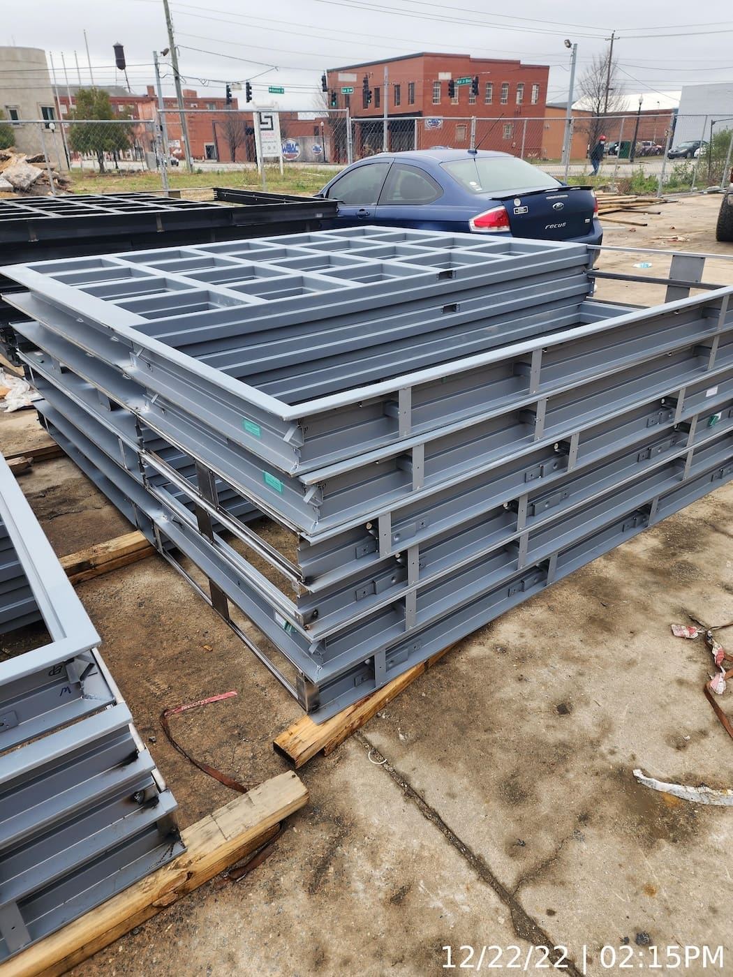 Custom fabricated hollow metal door/window assemblies delivered to the job.