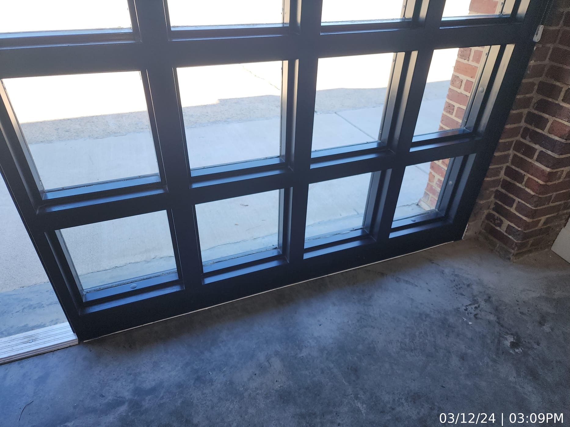 Interior view of typical door/window unit.